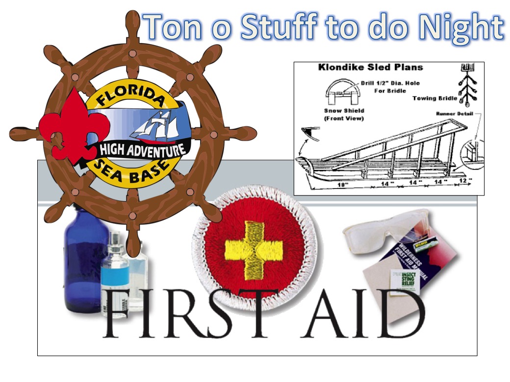 Tuesday’s Meeting, Sea Base Planning, Committee Meeting and First Aid
